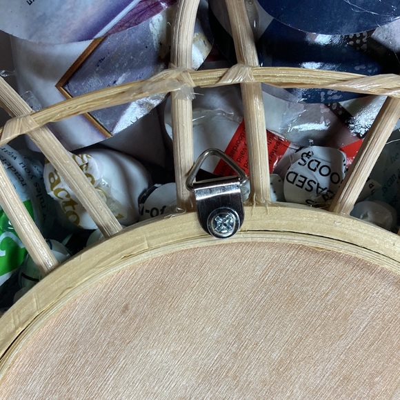 Upcycled Rattan Mirror with Handmade Paper Roses - Picture 6 of 6